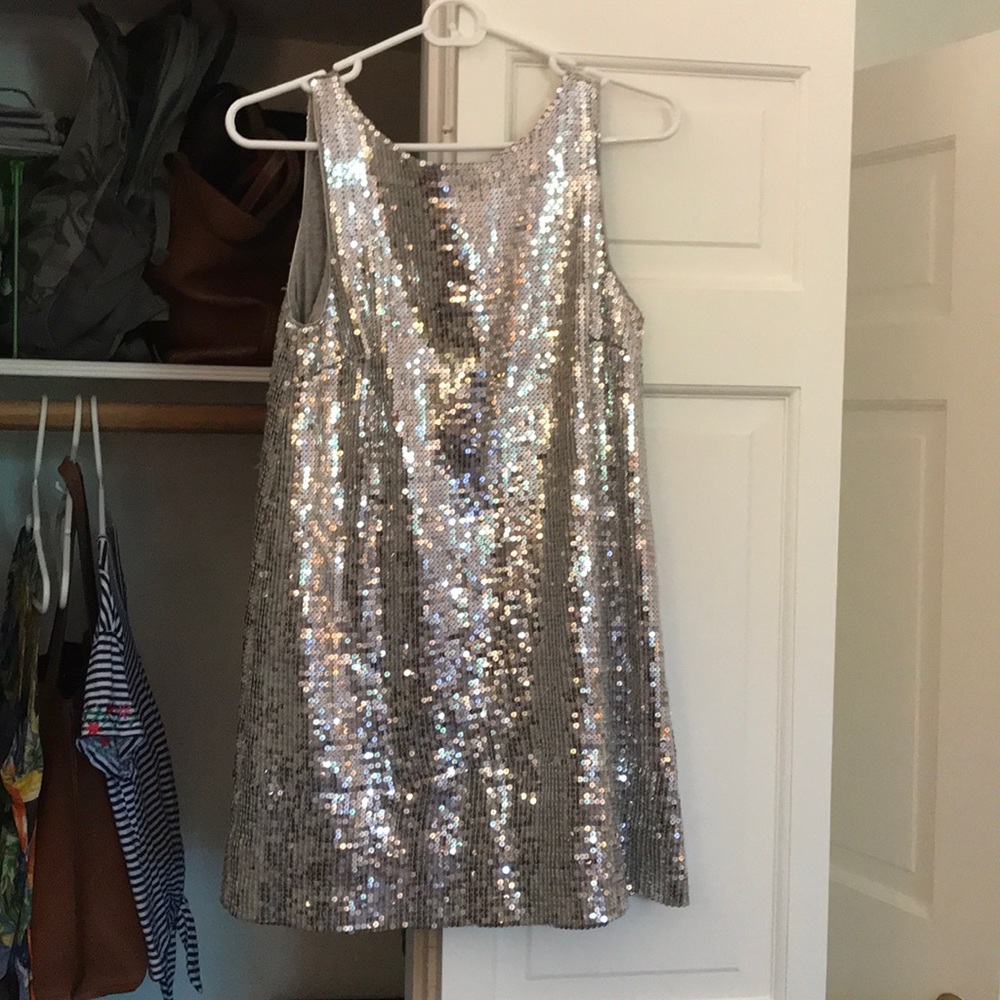 Free people silver sparkly shift dress